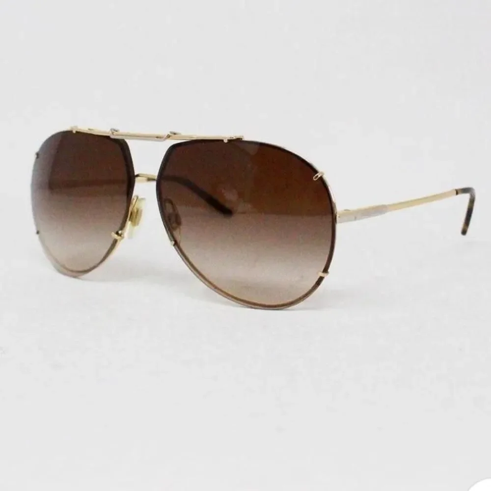 Dolce & Gabbana Vintage Brown and Gold Aviator Sunglasses #41385